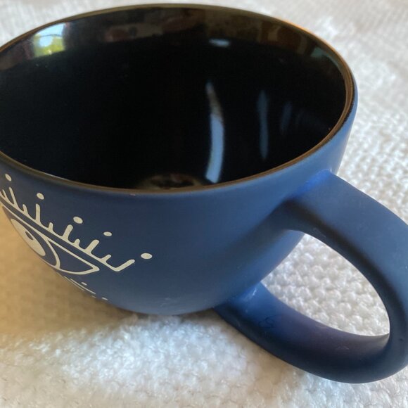 Stay Wild Moon Child Third Eye Matte Navy Blue Wide 18oz Cappuccino Coffee Mug - Picture 4 of 10